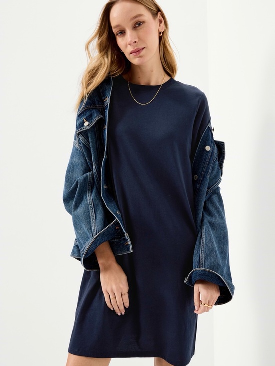 Old Navy Dresses & Skirts - Old Navy Vintage Crew-Neck Mini T-shirt Dress, Short Sleeve, Navy